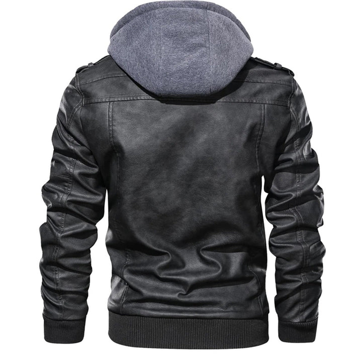 Jacob - Men's Leather Jacket with Hood